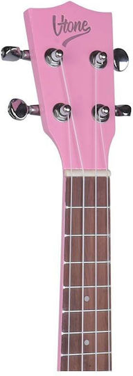 V-tone Uk23 Pk Acoustic Concert Ukulele 23" Pink + Cover Ukulele Bag Carrying Case 3 Picks Pink