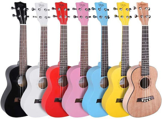 V-tone Uk23 Pk Acoustic Concert Ukulele 23" Pink + Cover Ukulele Bag Carrying Case 3 Picks Pink
