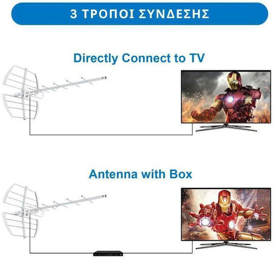 Osio OTA-1020 Outdoor TV Antenna (Does not Require Power Supply) Silver