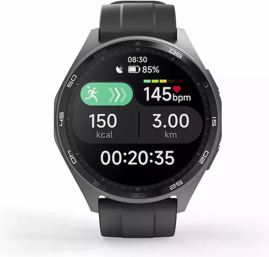 HAMA 7010 46mm Αδιάβροχο Smartwatch με Παλμογράφο (Μαύρο)