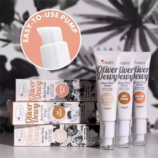 Thebalm Oliver Dewy Face Drops Liquid Highlighter Shade Golden Glow Volume Ml 28
