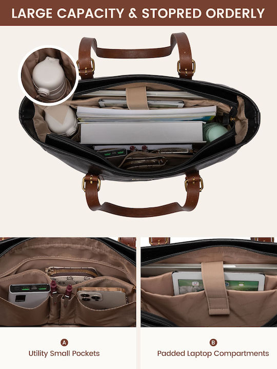 Lovevook Geantă pentru laptop 15.6" Black Brown WB3147