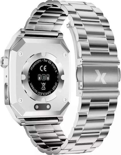 MaxCom FW65 Iron S 55mm Smartwatch με Παλμογράφο (Ασημί)