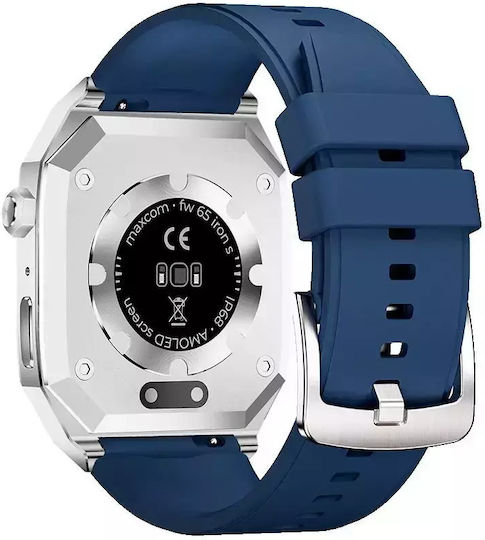 MaxCom FW65 Iron S 55mm Smartwatch με Παλμογράφο (Ασημί)
