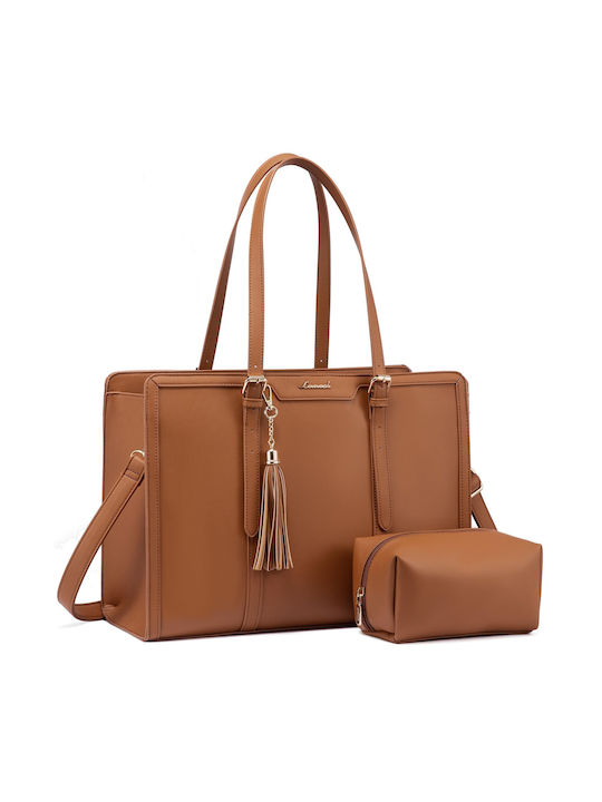 Σετ Γυναικεία Τσάντα Shopper Ώμου Καφέ