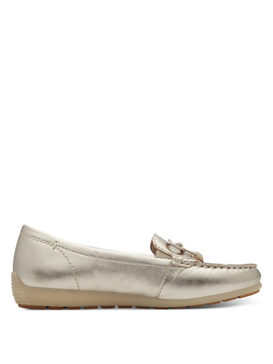 Tamaris Comfort Leather Women's Moccasins in Gold Color