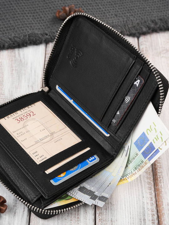 Portofel bărbătesc Clasice cu RFID Negru