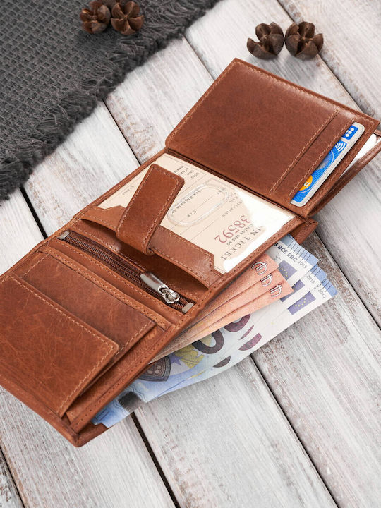 Δερμάτινο Ανδρικό Πορτοφόλι με RFID Μπεζ