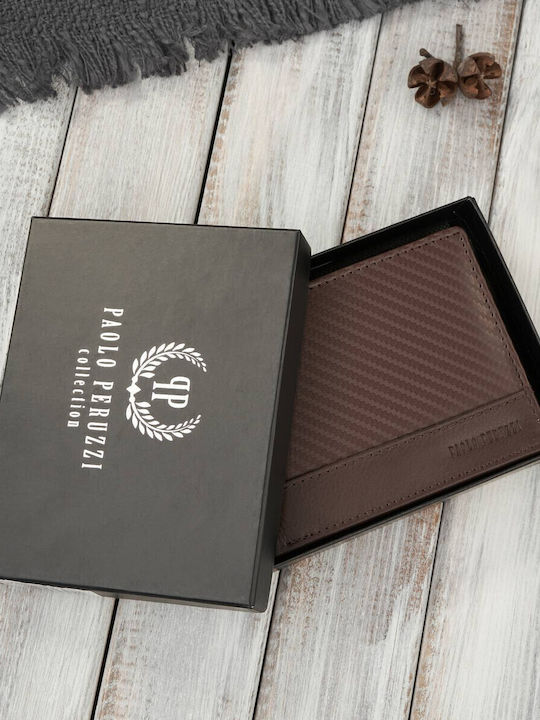 Leather Men's Wallet Classic with RFID Brown