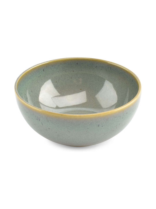 Salt & Pepper Green-blue Solo Serving Bowl Round Ceramic Green with Diameter 14.5cm