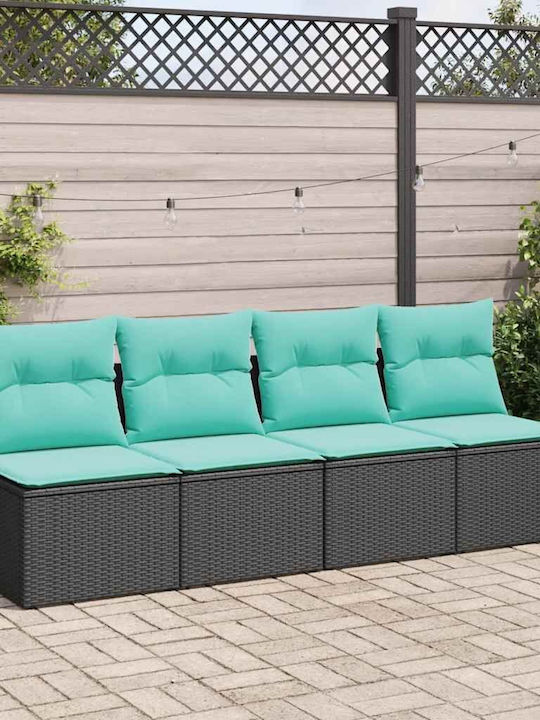 Two-Seater Outdoor Sofa Rattan with Cushions 55x55x69cm