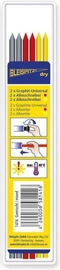 Bleispitz 6 Ersatz- und Füllfederhaltertinten für Füllfederhalter Grau