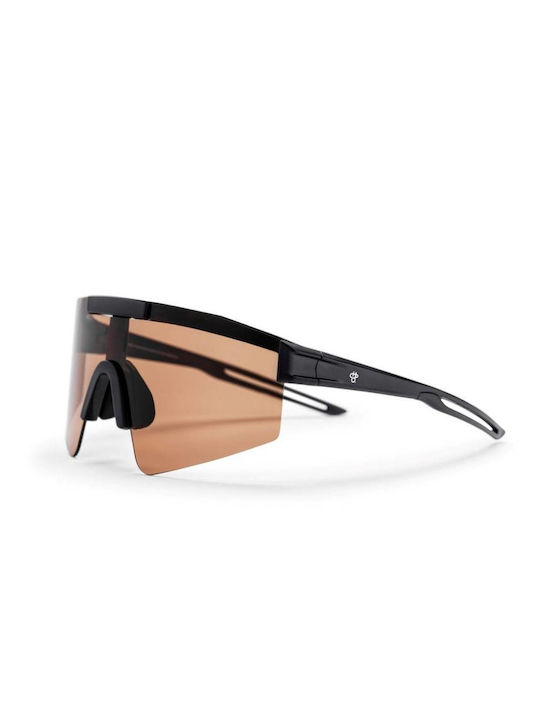 Chpo Luca Sunglasses with Black Plastic Frame and Brown Lens 16133NG