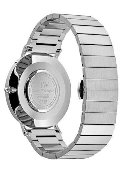 Daniel Wellington Ανδρικό Ρολόι 40mm Μπαταρίας με Ασημί Μεταλλικό Μπρασελέ