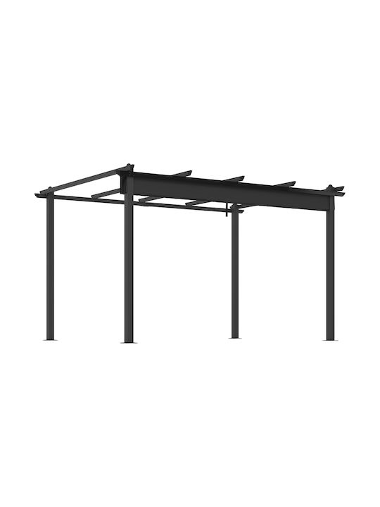 Outsunny Беседка Градина Сив 4x3м