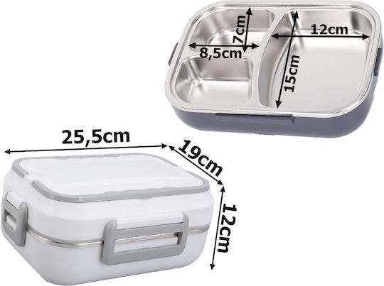 Verk Group Recipient Electric De Prânz Din Inox Alb Cu Compartimente 900ml