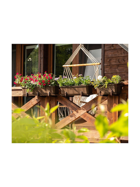 Kadax 3x Balcony Box 80cm Brown Handles