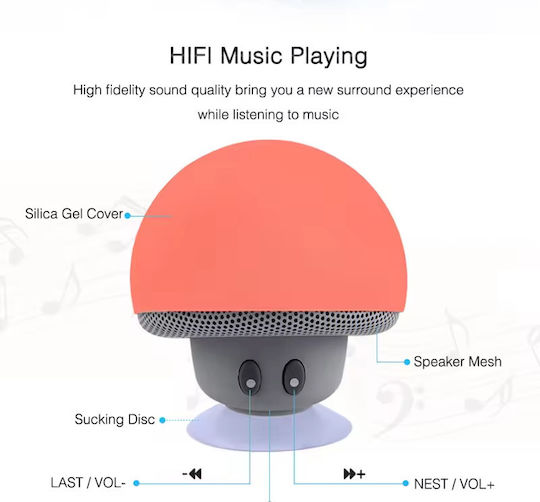 Mushroom shaped Bluetooth-Lautsprecher 3W mit Akkulaufzeit bis zu 2.5 Stunden Rot