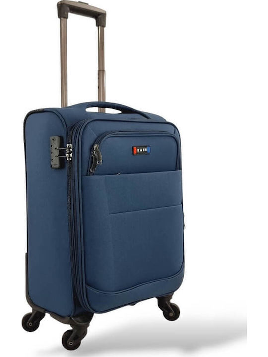 Rain Reisegepäck Kabinen Stoff Blau mit 4 Rädern Höhe 56cm