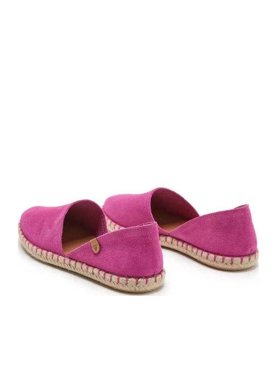 Serraje Women's Leather Espadrilles Fuchsia