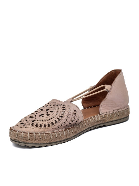 Lederne Damen Espadrilles in Rosa Farbe