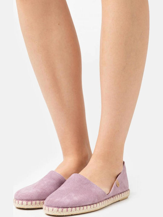 Serraje Women's Leather Espadrilles Purple