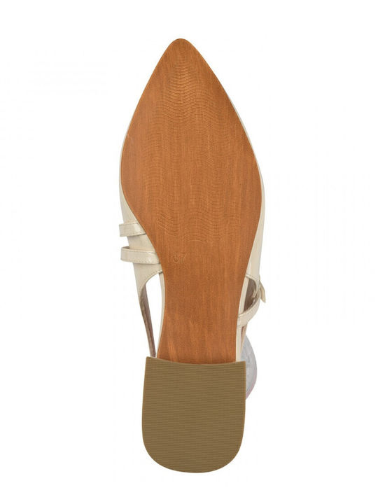 Women's Ballerina Shoes Slingback in Beige Color