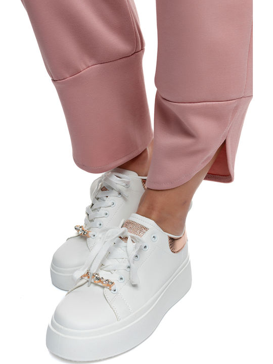 Adidași Flatforms Pentru Femei Albi