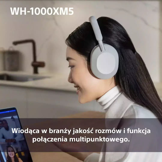 Sony WH-1000XM5 Безжични / Жични Over Ear Слушалки с 30 часа Работа и Бързо Зареждане Розови