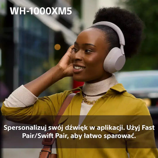 Sony WH-1000XM5 Безжични / Жични Over Ear Слушалки с 30 часа Работа и Бързо Зареждане Розови