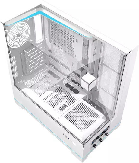Darkflash DY450 Gaming Midi-Turm Computergehäuse mit Seitenfenster Weiß