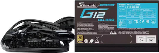 Seasonic G12 GC 850W Black Computer Power Supply Full Wired 80 Plus Gold