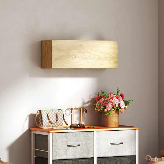 HomCom Ντουλάπι Μπάνιου 80x25x30cm Φυσικό Ξύλο