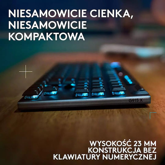 Logitech G915 X Lightspeed TKL Drahtlos Gaming Mechanische Tastatur Tenkeyless mit GL Taktil Schaltern und RGB-Beleuchtung (Englisch US)