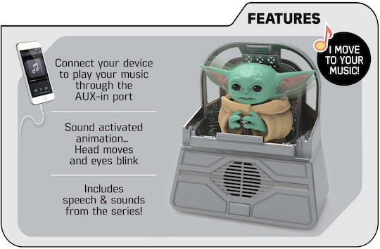 eKids Dancing Baby Yoda Boxă Bluetooth Gri