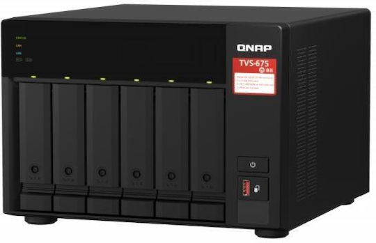 QNap TVS-675-8G NAS Tower με 6 θέσεις για HDD/M.2/SSD και 2 θύρες Ethernet