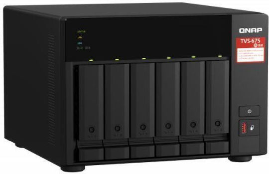 QNap TVS-675-8G NAS Tower με 6 θέσεις για HDD/M.2/SSD και 2 θύρες Ethernet