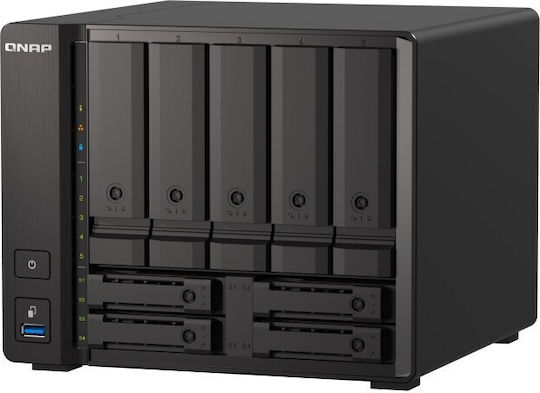 QNap TS-H973AX-8G NAS Turm mit 9 Steckplätzen für HDD/SSD und 2 Ethernet-Anschlüsse