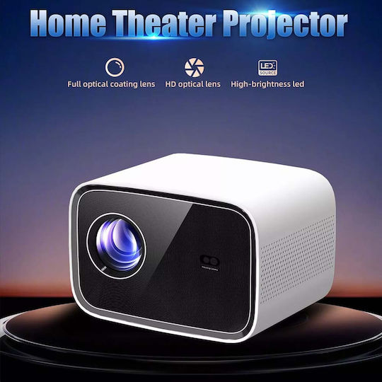 Volto Mini Projektor LCD Full HD LED-Lampe mit Wi-Fi und Eingebauten Lautsprechern Weiß