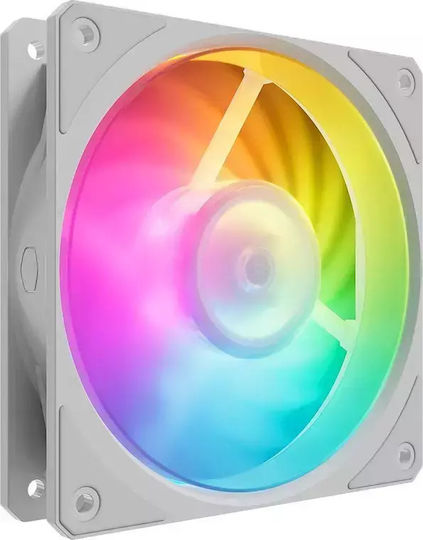 CoolerMaster Mobius 120P Case Fans (2400rpm / 75.2cfm) with ARGB Lighting and 4-Pin PWM Connection Pack of 3 White