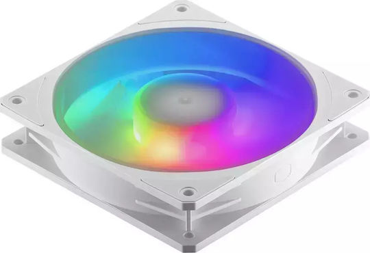 CoolerMaster Mobius 120P Case Fans (2400rpm / 75.2cfm) with ARGB Lighting and 4-Pin PWM Connection Pack of 3 White