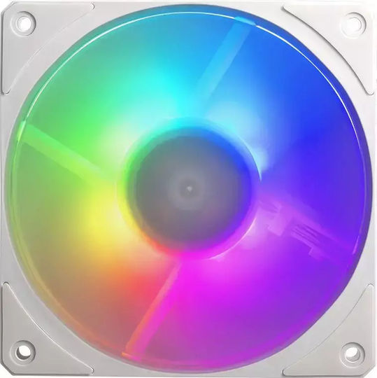 CoolerMaster Mobius 120P Case Fans (2400rpm / 75.2cfm) with ARGB Lighting and 4-Pin PWM Connection Pack of 3 White