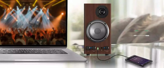 Genius Sp-hf 500b 31730047400 Двойка Hi-Fi Говорители Bookself 16W 2 Брой шофьори Кафяв