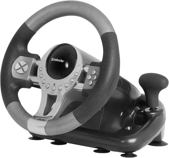 Defender Forsage GTR Τιμονιέρα με Πετάλια για PC με 180° Περιστροφής