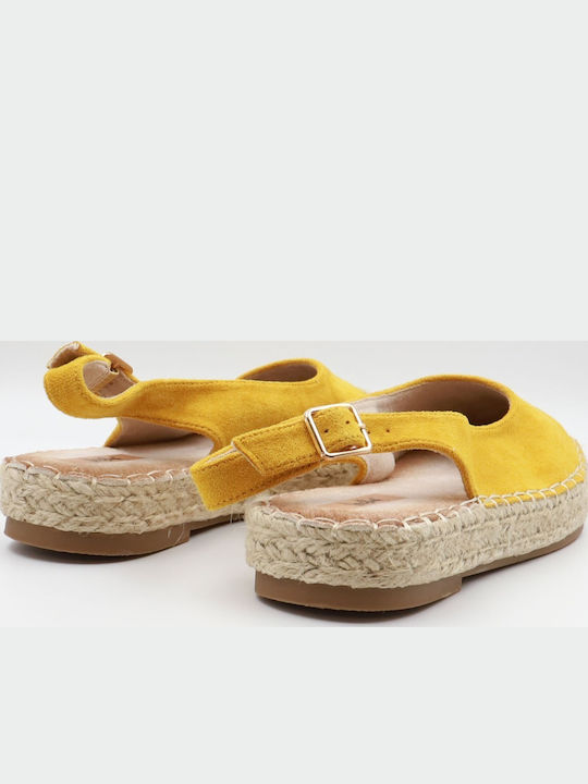 Women's Flat Sandals in Yellow Color
