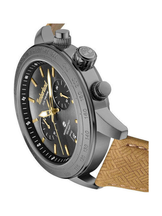 Timberland Raynham Herrenuhr Chronograph Batterie mit Braun Lederarmband