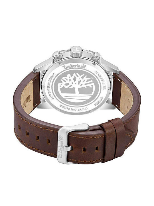 Timberland Campton Ανδρικό Ρολόι Μπαταρίας με Καφέ Δερμάτινο Λουράκι