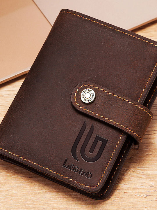 Leather Men's Wallet Classic with RFID and Slide Mechanism Brown