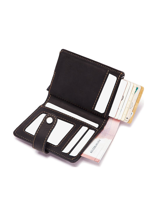 Δερμάτινο Ανδρικό Πορτοφόλι με RFID και Μηχανισμό Slide Μαύρο
