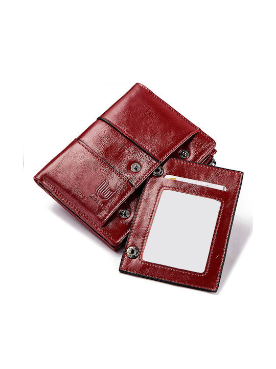 Leather Men's Wallet Classic with RFID Red